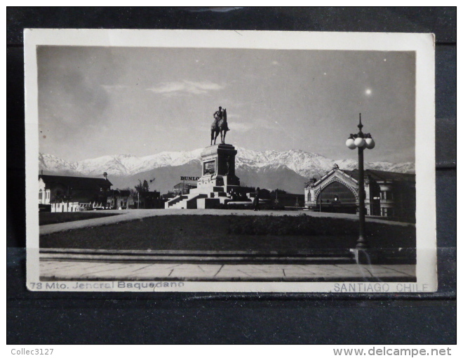 Santiago De Chile - Monumento Jeneral Baquedano - Envoyée En France - Timbre - Chili