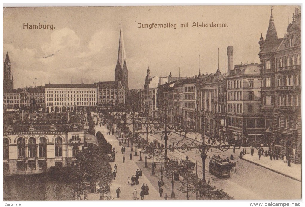 ALLEMAGNE,GERMANY,DEUSCHL AND,HAMBOURG,HAMBURG,HAMB URG,EN 1908,tramway - Altri & Non Classificati