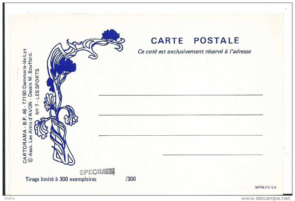 AVON - 8ème Salon Cartophile - 23 Février 1986 - Illustrateur Bouffard - Spécimen Tirage Limité à 300 Exp - Bourses & Salons De Collections