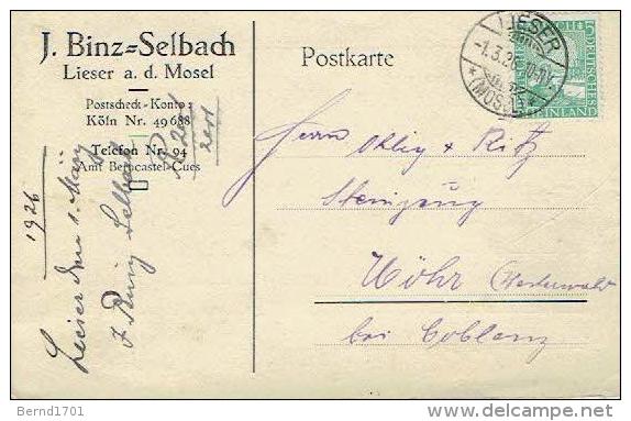 Deutsches Reich - Postkarte Echt Gelaufen / Postcard Used (D1039) - Briefe U. Dokumente