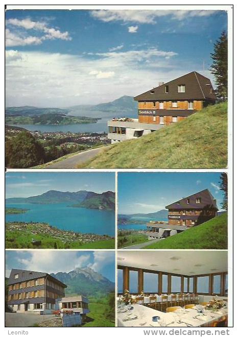 HERGISWIL NW Landgasthaus Restaurant SEEBLICK Ansichtskarte Und Werbekarte 2 Karten - Hergiswil