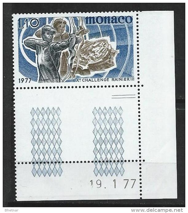 Monaco YT 1095 " Tir à L´arc " 1977 Neuf** BDF Daté - Nuovi