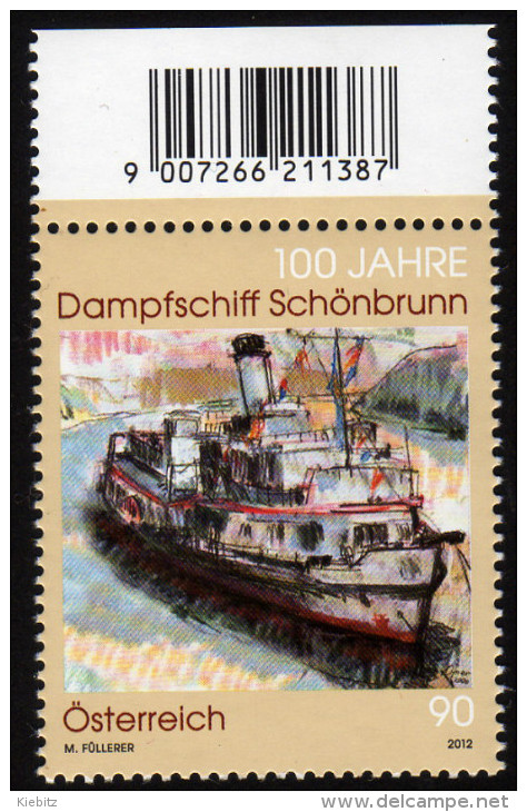 ÖSTERREICH 2012 ** 100 Jahre Dampfschiff Schönbrunn - MNH - Schiffe