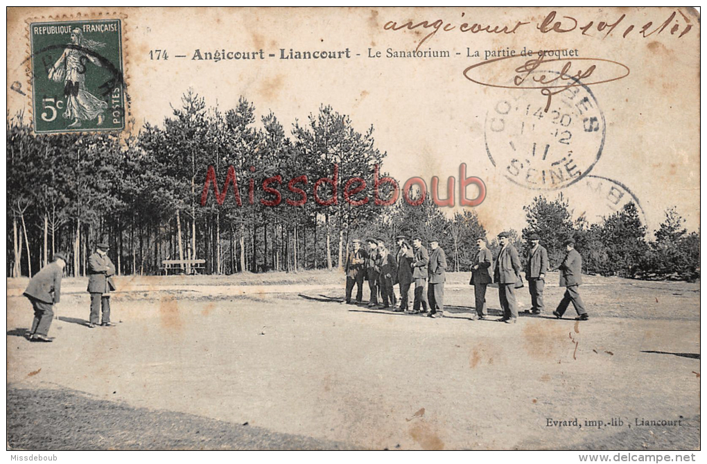 60 -LIANCOURT ANGICOURT -Le Sanatorium - La Partie De Croquet  - 2 Scans - Liancourt