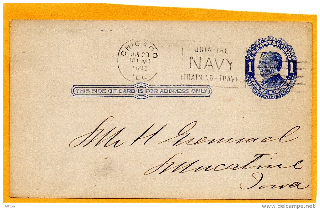United States 1920 Card Mailed - 1901-20
