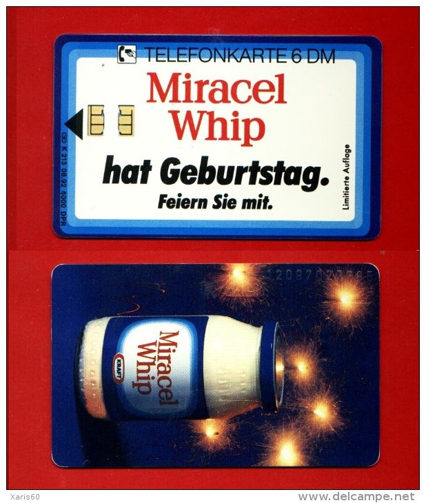 GERMANY: K-213 08/92  "Miracel Whip" Used. (6.000ex) - K-Reeksen : Reeks Klanten