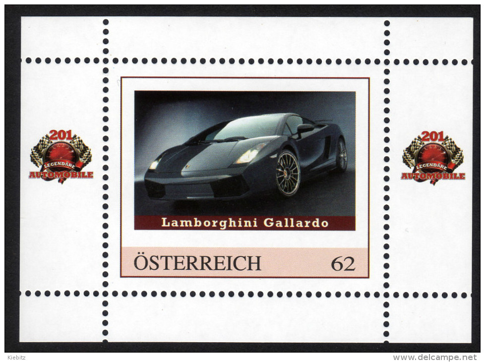 ÖSTERREICH 2011 ** Lamborghini Gallardo - PM Personalized Block MNH - Persoonlijke Postzegels