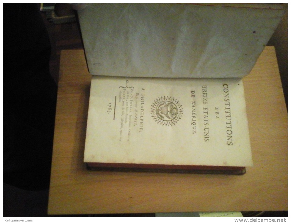 "Constituition De Treize Etats-Unis De Amerique" 1783  Text In French. Original XVIII Century American Constitution - 1700-1799