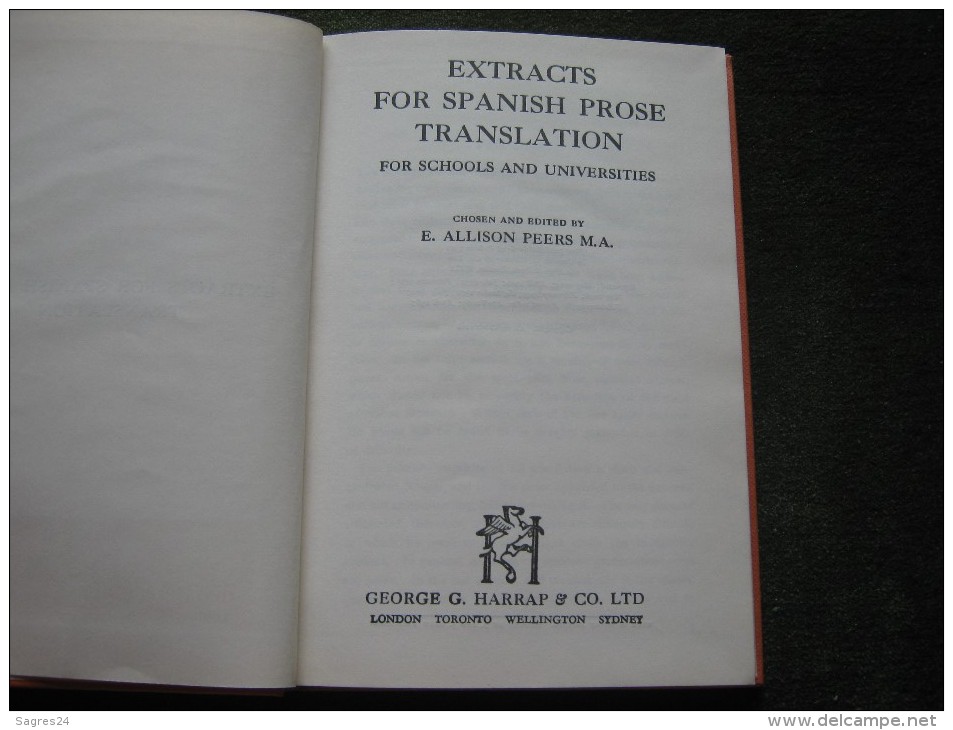 Extracts For Spanish Prose Translation - E.Allison Peers - Linguistique