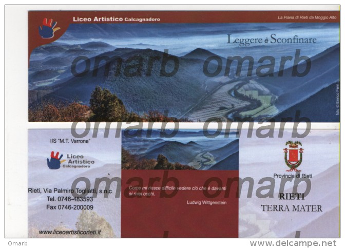 Seg031 Segnalibro Signet Bookmark Marque Pages, Rieti Turismo Scuola Tourism School Lazio Piana Moggio Alto Panorama - Marque-Pages