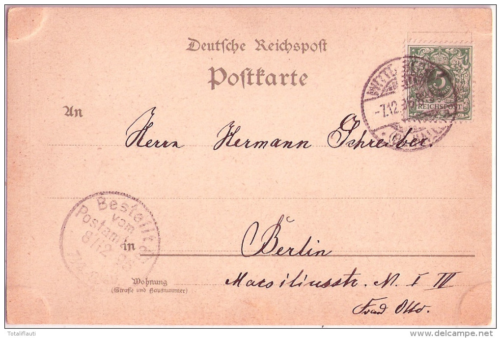 Gruss Aus WITTENBERG Dr Martin Luther Stube Eiche Katheder Vorläufer 7.12.1896 Gelaufen - Wittenberg