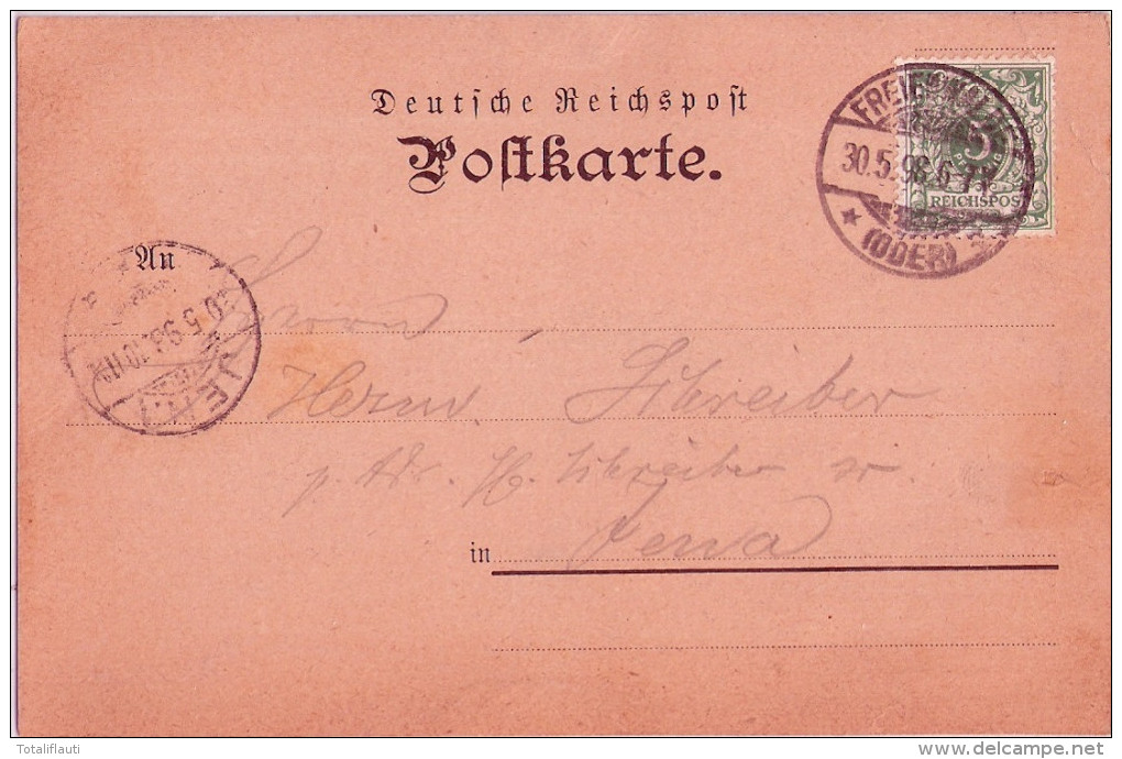 Gruss Aus BAD FREIENWALDE Restaurant Königshöhe 30.5.1898 Vorläufer Machart Nachverwendet - Bad Freienwalde