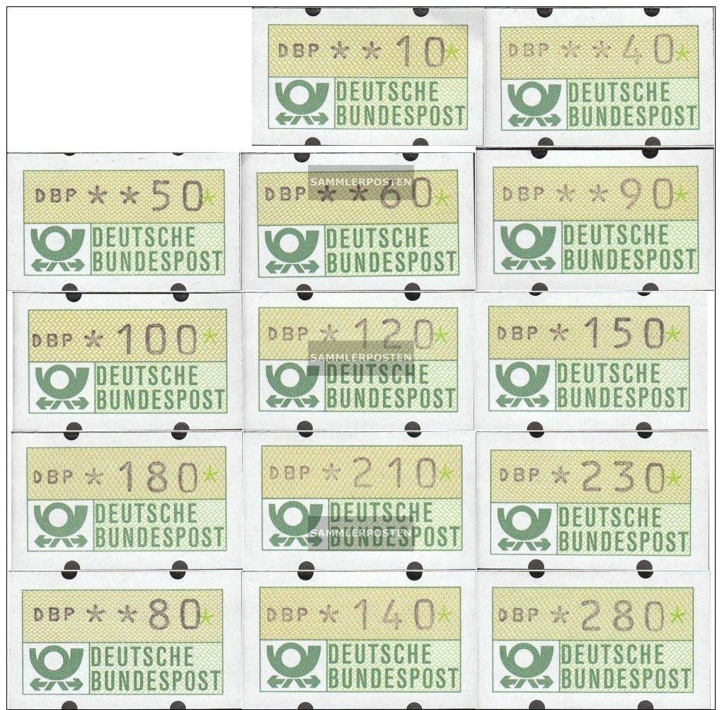 BRD (BR.Deutschland) ATM1 Teorema 1 (10,40,50,60, 80,90,100,120,140,150,180,210,230,280) MNH 1981 Automatenmarken - Automaatzegels [ATM]