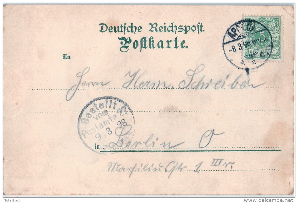 APOLDA Gruss Aus Dem Bazar Zum Besten Des Kinderheim S 6./7. März 1898 Gelaufen ERÖFFNUNG !!! - Apolda