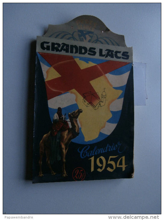 Calendrier Grands Lacs 1954 : Congo, Ruanda, Urundi, Sahara, Thysville, Tatouage - Petit Format : 1941-60