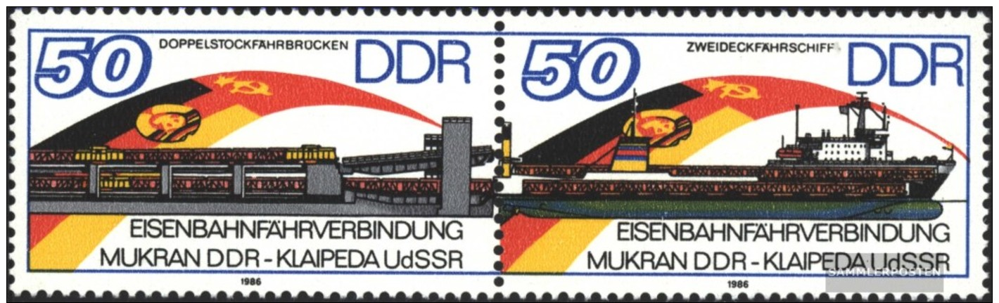 DDR WZd692 (completa.edizione) (3052-3053 Rispetto A Coppia) MNH 1986 Treno Traghetto - Se-Tenant