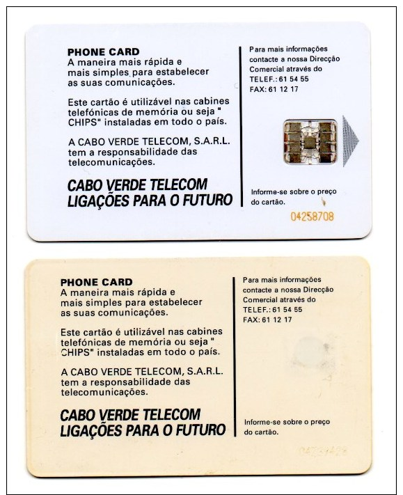 Cap Vert - 2 Cartes Différentes(2001) (cf Scan Recto/verso) - Cape Verde