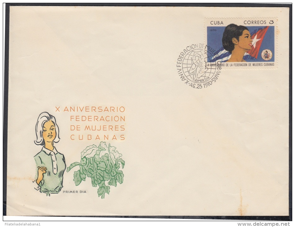 1970-FDC-4  CUBA. FDC. 1970. X ANIV FEDERACION DE MUJERES CUBANAS. - FDC