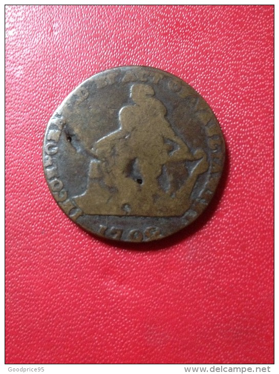 TRES RARE : JETON IRLANDAIS "IRISH TOKEN" 1792 - Professionnels / De Société