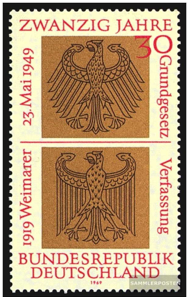 BRD (BR.Deutschland) 585 (kompl.Ausgabe) Postfrisch 1969 20 Jahre BRD - Neufs