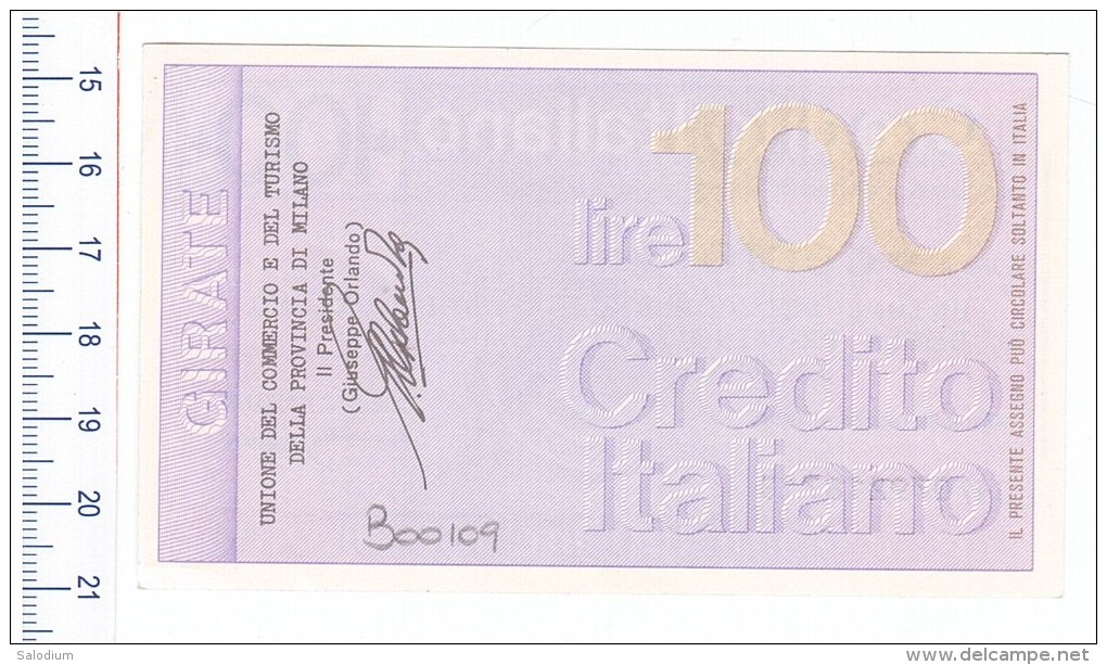 (*) CREDITO ITALIANO - Milano - MINIASSEGNI - Banconota Banknote Assegno - [10] Cheques Y Mini-cheques