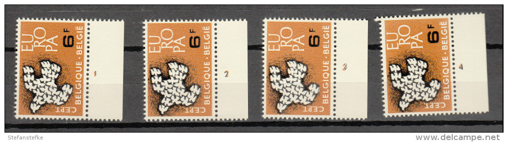 Belgie - Belgique Ocb Nr :  1194   ** MNH (zie Scan) De 4 Plaatnummers - ....-1960