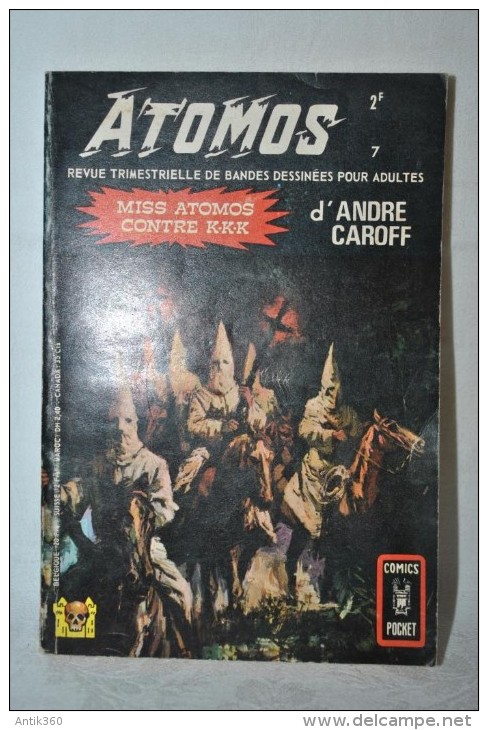 ATOMOS N°7 - André CAROFF - Miss Atomos Contre KKK (Ku Klux Klan)  - AREDIT Comics Pocket  1970 - Eclipso