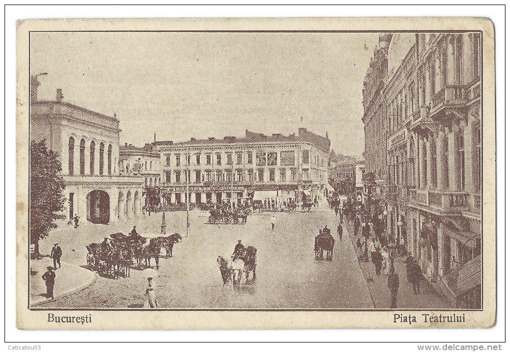 BUCAREST(Roumanie) - La Place Du Théâtre National Qui Fut Détruit Par Les Bombardements De 1944 - Animée - Roumanie