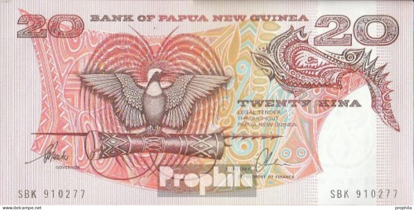 Papua-Neuguinea Pick-Nr: 10b2, Signatur 7 Bankfrisch 20 Kina - Papua New Guinea