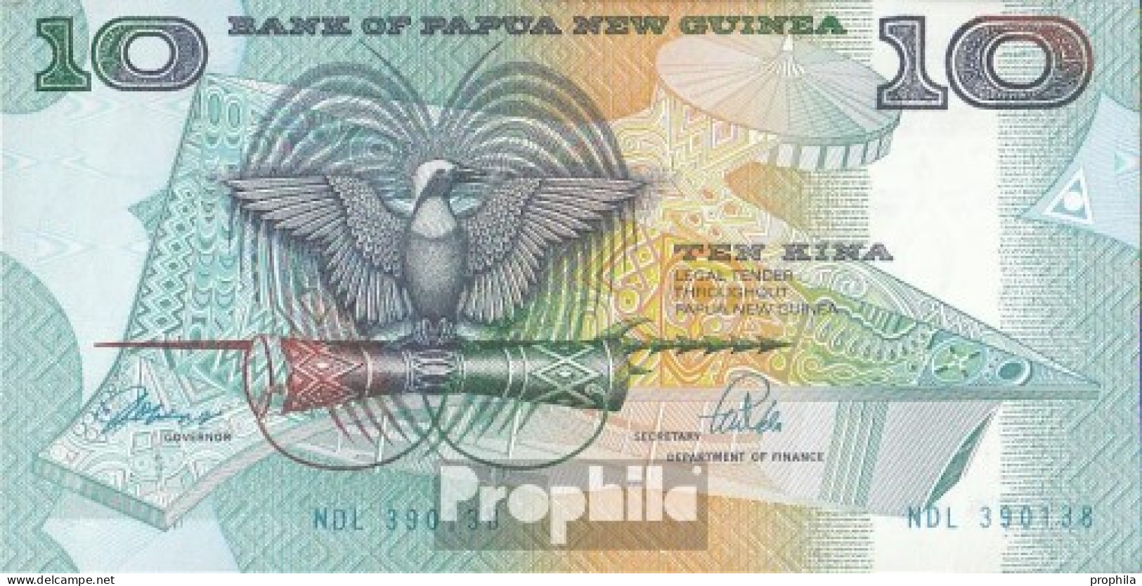 Papua-Neuguinea Pick-Nr: 9b Bankfrisch 1988 10 Kina - Papouasie-Nouvelle-Guinée