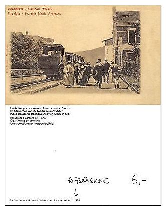Ticino - Capolago - Ferrovia Monte Generoso CON TRENO RIPRODUZIONE 1994(A-L 023) - Altri & Non Classificati