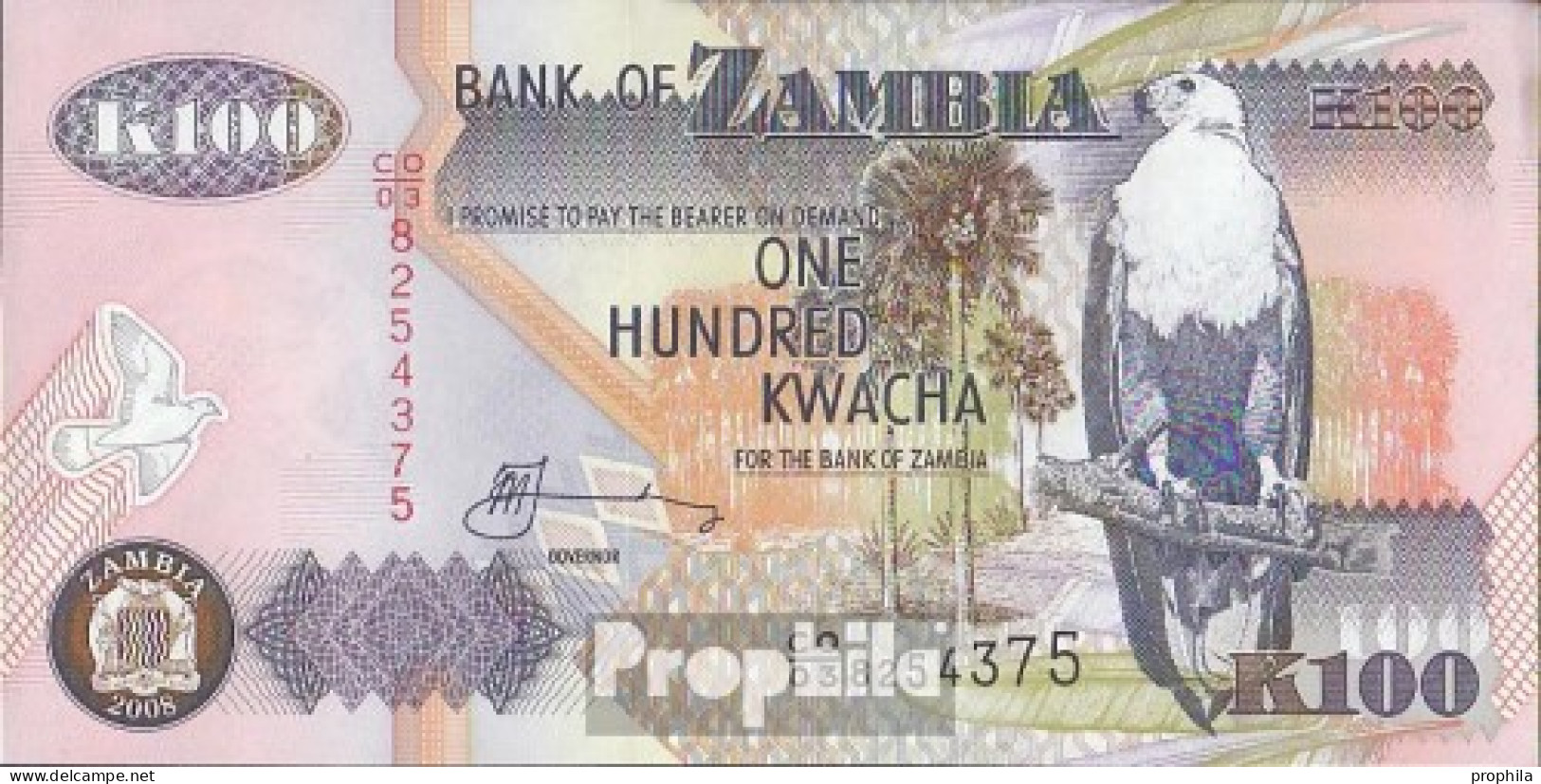 Sambia Pick-Nr: 38g Bankfrisch 2008 100 Kwacha - Sambia