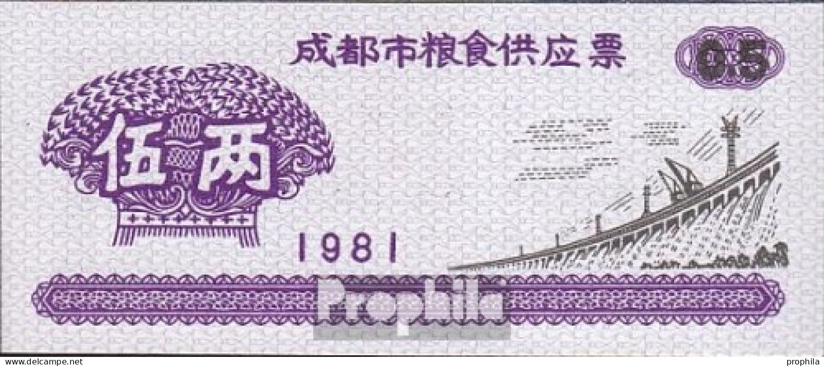 Volksrepublik China Chinesischer Reisgutschein Bankfrisch 1981 0,5 Jin Staudamm - China