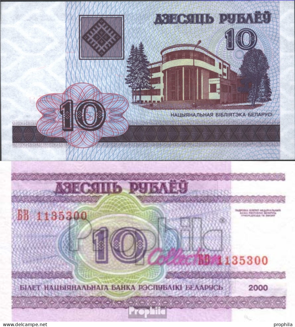 Weißrussland Pick-Nr: 23 Bankfrisch 2000 10 Rublei - Belarus