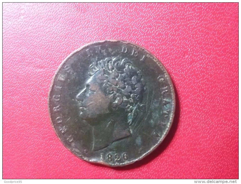 GEOGIUS IV : 1/2 PENNY 1826 - C. 1/2 Penny