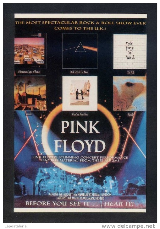 *Pink Floyd - Live'88* Ed. World Postards Inc. Nº X-73. Nueva. - Musique Et Musiciens