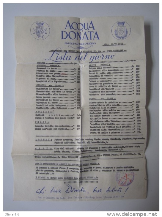 LISTA DEL GIORNO (M1505) MINISTERO DELLE COMUNICAZIONE (2 Vues) FERROVIE DELLO STATO - STAZIONE PISA C. - Italie