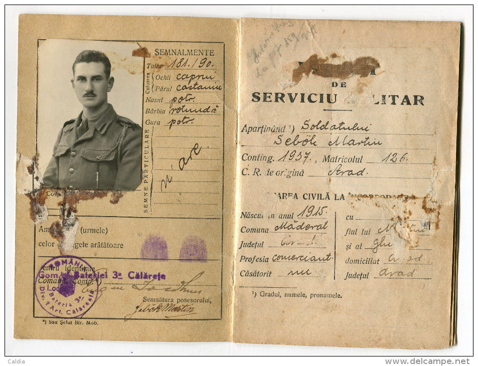 Roumanie Romania Rumänien - Military ID - full military Service (same person) 1925 - 1938