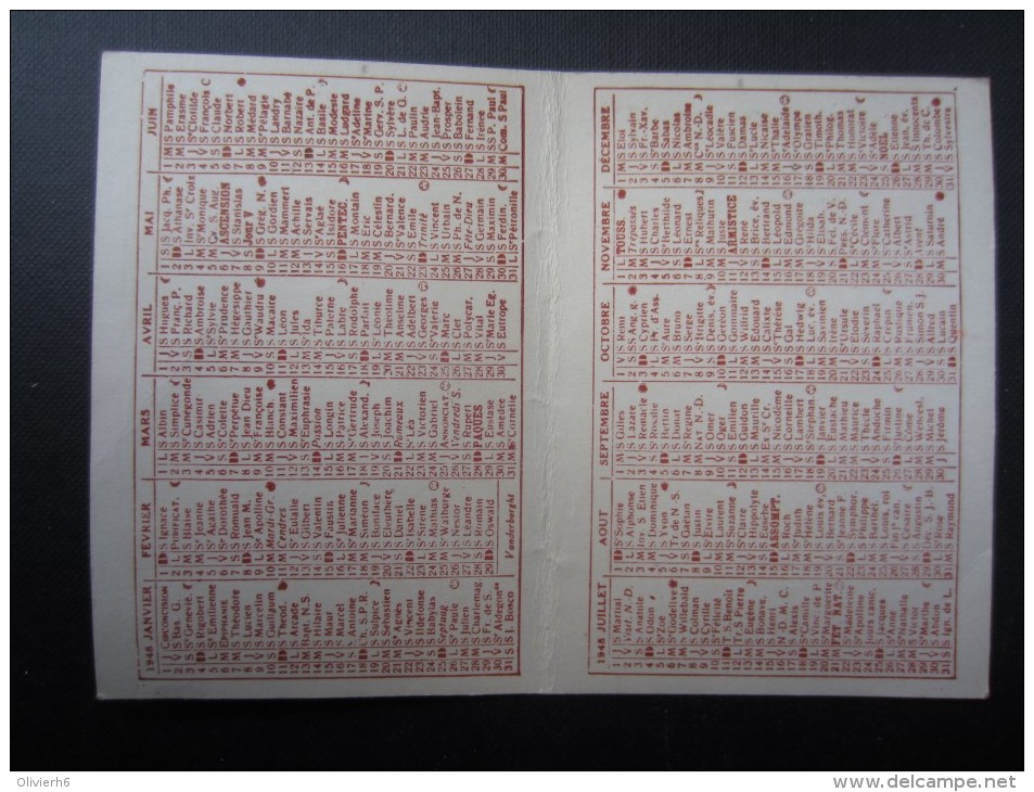 CALENDRIER 1948 (M1505) AC MOULLIARD (2 Vues) 29, Rue Turenne  Charleroi - Petit Format : 1941-60