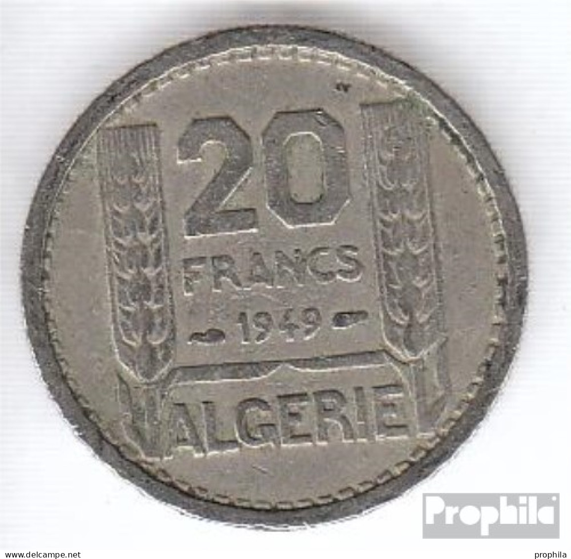 Algerien KM-Nr. : 91 1949 Sehr Schön Kupfer-Nickel Sehr Schön 1949 20 Francs Laureate - Algerien