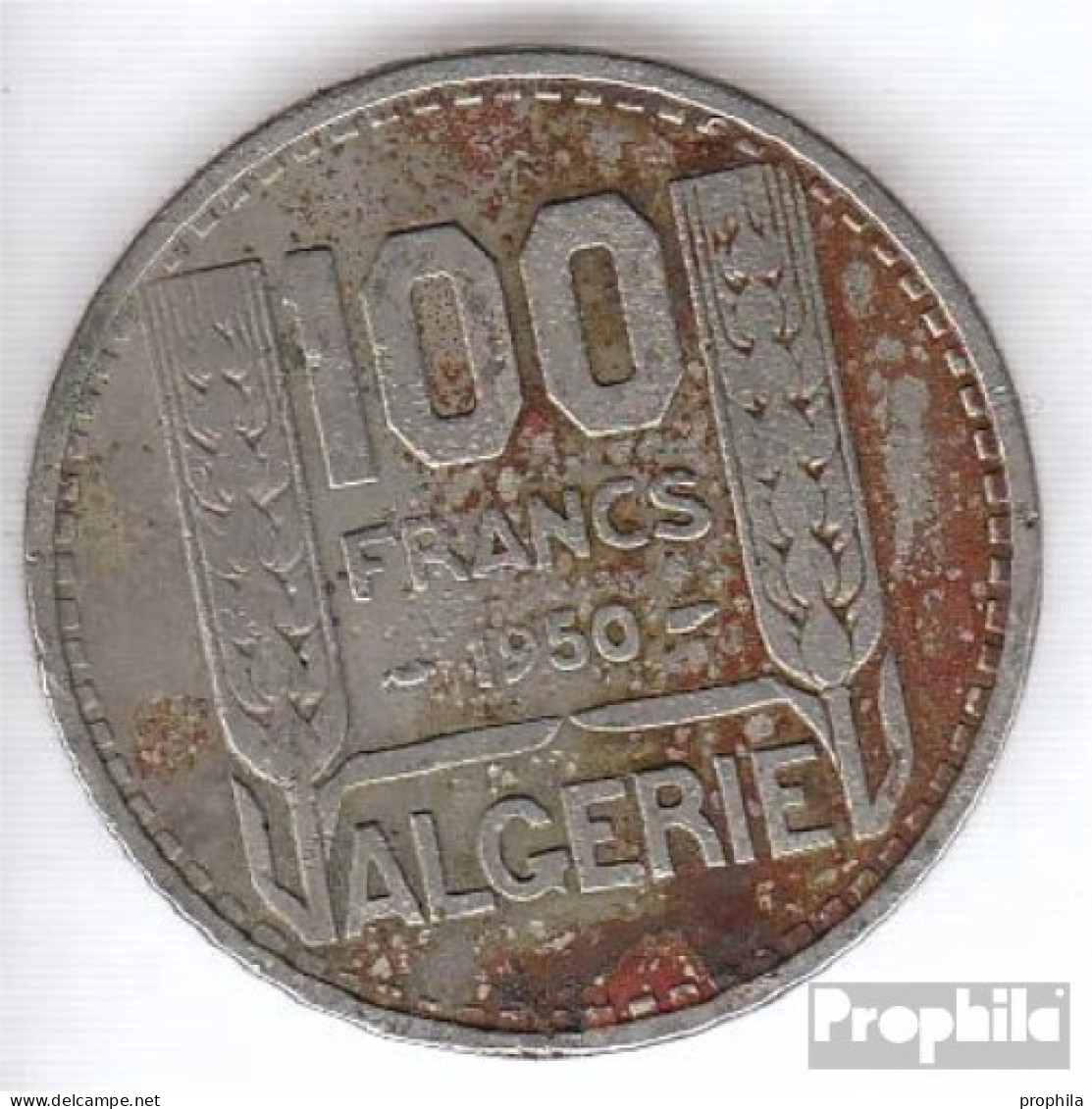 Algerien KM-Nr. : 93 1950 Sehr Schön Kupfer-Nickel Sehr Schön 1950 100 Francs Laureate - Algerien