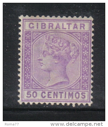 W789 - GIBILTERRA 1889 , Vittoria N. 26 *  Mint  Fil CA . - Gibilterra