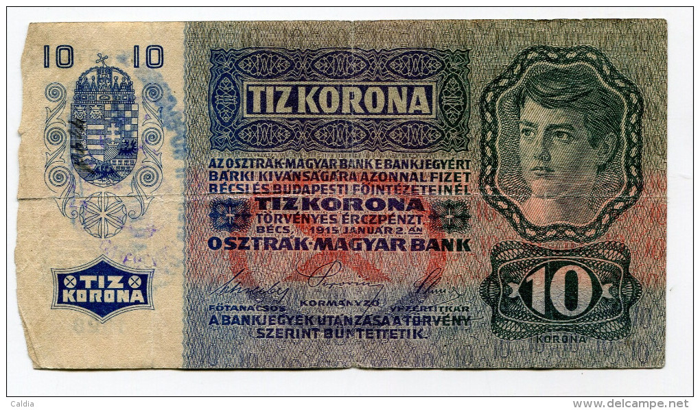 Croatia Serbie Serbia Ovp Austria Hungary DOUBLE Overprint  10 Kronen 1915 RARE !!! # 2 - Croatia