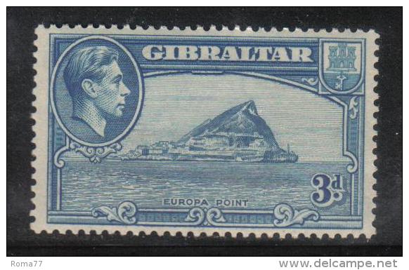 W2358 - GIBILTERRA1938 , GIORGIO VI : 3 Pence N. 107A Dentellato 13 1/2   *  Mint - Gibilterra