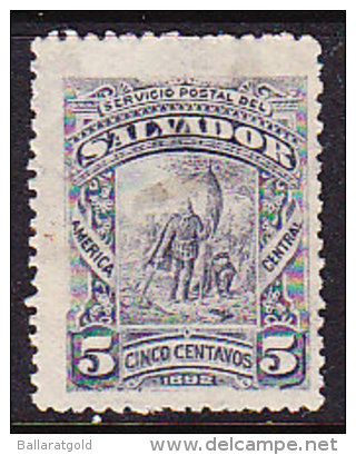 El Salvador 1892 Columbus - 5c Slate - Mint - El Salvador