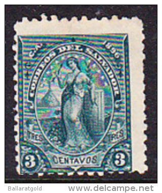 El Salvador 1896 Issues - 3c. Green - Mint - El Salvador