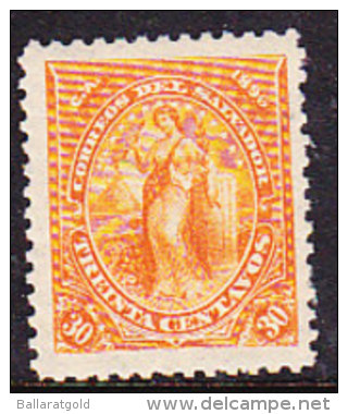 El Salvador 1896 Issues - 30c. Orange  - Mint - El Salvador