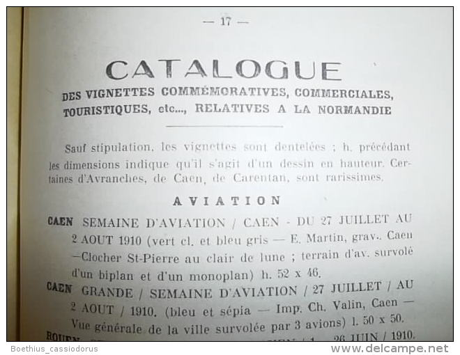 Normandie, Jean SEGUIN : Cat. Marques, Oblitérations Postales & Vignettes Commémoratives Publicitaires Etc. De Normandie - Autres & Non Classés