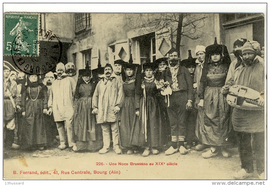 Carte Postale Ancienne Bresse - Une Noce Bressanne Au XIXe Siècle - Costume Folklorique, Mariage, Musique, Vielle - Non Classés