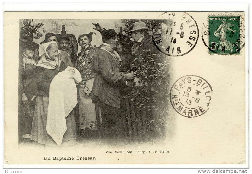 Carte Postale Ancienne Bresse - Un Baptême Bressan - Costume Folklorique, Religion - Non Classés